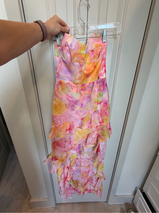 Amanda Uprichard Dresses & Skirts - Amanda Uprichard Pink Yellow Floral Maxi Dress